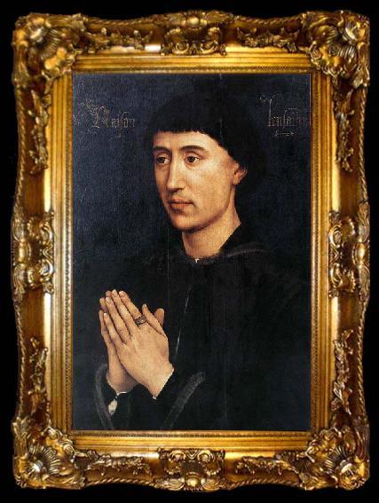 framed  WEYDEN, Rogier van der Portrait Diptych of Laurent Froimont, ta009-2